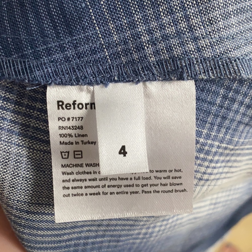 Reformation MIDI-Length blue plaid picnic dress - Picture 6 of 8